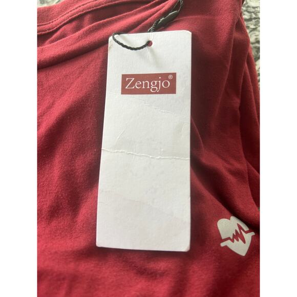 NWT Men's Zengjo Red Polyester/Spandex Long Sleeved Shirt Size Large - Picture 5 of 6